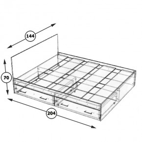 Стандарт Кровать с ящиками 1400, цвет белый, ШхГхВ 143,5х203,5х70 см., сп.м. 1400х2000 мм., без матраса, основание есть в Глазове - glazov.ok-mebel.com | фото 6