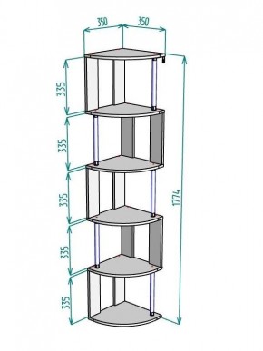 Стеллаж Maria S113-MA (Графит) в Глазове - glazov.ok-mebel.com | фото 3