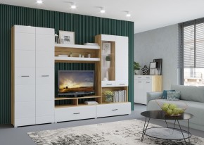 Стенка НЕНСИ 1 (Крафт золотой/Белый глянец) в Глазове - glazov.ok-mebel.com | фото 3