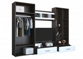 Стенка Ненси 1 (Венге/Белый глянец) в Глазове - glazov.ok-mebel.com | фото 3