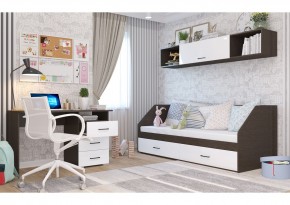 Стол 1200/3 ящика НЕНСИ (Венге/Белый глянец) в Глазове - glazov.ok-mebel.com | фото 2