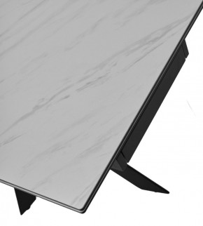 Стол BELLUNO 160 MARBLES KL-99 Белый мрамор матовый, итальянская керамика/ черный каркас, ®DISAUR в Глазове - glazov.ok-mebel.com | фото 6