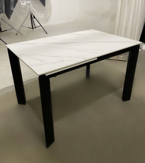 Стол CORNER 120 MATT WHITE MARBLE SOLID CERAMIC / BLACK, ®DISAUR в Глазове - glazov.ok-mebel.com | фото 2