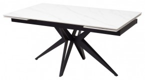 Стол FORIO 160 MATT WHITE MARBLE SOLID CERAMIC / BLACK, ®DISAUR в Глазове - glazov.ok-mebel.com | фото 1