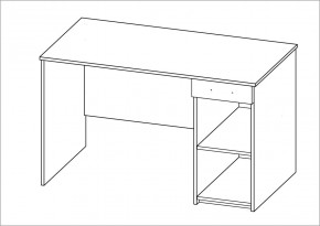 Стол КАСТОР письменный с одной тумбой и одним ящиком, цвет белый в Глазове - glazov.ok-mebel.com | фото 2
