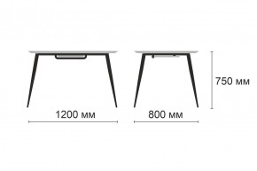 Стол раздвижной Корсика В1 (Бискайская сосна/черный) в Глазове - glazov.ok-mebel.com | фото 2