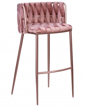 Стул барный DOBRIN EMMA ROSE GOLD, розовый велюр (VF-10) в Глазове - glazov.ok-mebel.com | фото