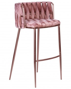 Стул барный DOBRIN EMMA ROSE GOLD, розовый велюр (VF-10) в Глазове - glazov.ok-mebel.com | фото 2