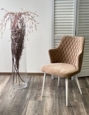 Стул HERMAN 360 град. БЕЖЕВЫЙ #5, велюр / белый каркас М-City в Глазове - glazov.ok-mebel.com | фото 3