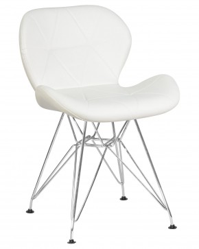 Стул обеденный DOBRIN BUTTERFLY CHROME, ножки хром, цвет белый в Глазове - glazov.ok-mebel.com | фото