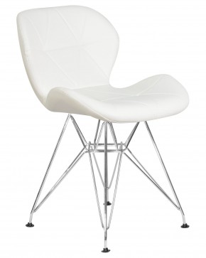 Стул обеденный DOBRIN BUTTERFLY CHROME, ножки хром, цвет белый в Глазове - glazov.ok-mebel.com | фото 2