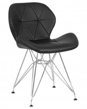 Стул обеденный DOBRIN BUTTERFLY CHROME, ножки хром, цвет чёрный в Глазове - glazov.ok-mebel.com | фото