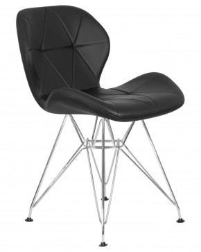Стул обеденный DOBRIN BUTTERFLY CHROME, ножки хром, цвет чёрный в Глазове - glazov.ok-mebel.com | фото 2