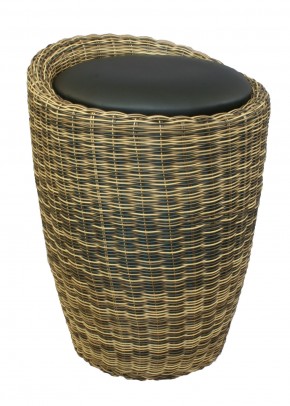 Табурет с местом для хранения LM-1100Rattan, чёрный в Глазове - glazov.ok-mebel.com | фото