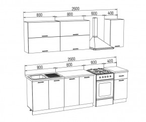 ТЕХНО-3 Кухонный гарнитур 2,0 м Компоновка №2 в Глазове - glazov.ok-mebel.com | фото 2