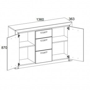 Тумба 2D3S, OLIVIA, цвет вудлайн крем/дуб анкона в Глазове - glazov.ok-mebel.com | фото 2