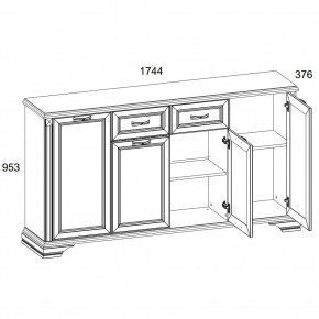 Тумба 4D1S, MONAKO, цвет Сосна винтаж/дуб анкона в Глазове - glazov.ok-mebel.com | фото 2