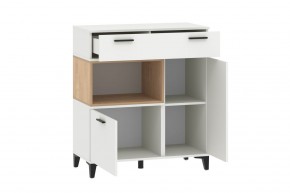 Тумба НМ 013.80 "Bergen" (Белый/Дуб бунратти) в Глазове - glazov.ok-mebel.com | фото 2
