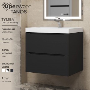Тумба под раковину Uperwood Tanos 60 см, подвесная, черная матовая в Глазове - glazov.ok-mebel.com | фото 3