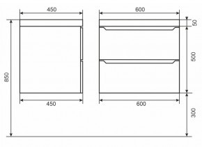 Тумба под раковину Uperwood Tanos 60 см, подвесная, черная матовая в Глазове - glazov.ok-mebel.com | фото 6