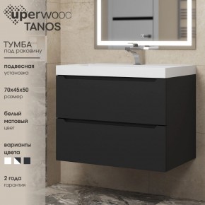 Тумба под раковину Uperwood Tanos 70 см, подвесная, черная матовая в Глазове - glazov.ok-mebel.com | фото 3