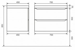 Тумба под раковину Uperwood Tanos 70 см, подвесная, черная матовая в Глазове - glazov.ok-mebel.com | фото 6