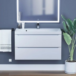 Тумба под раковину Uperwood Tanos 90 см, подвесная, белая матовая в Глазове - glazov.ok-mebel.com | фото