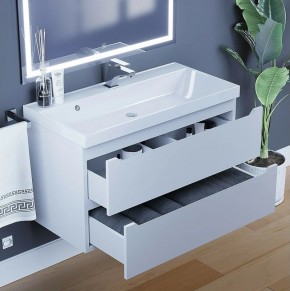 Тумба под раковину Uperwood Tanos 90 см, подвесная, белая матовая в Глазове - glazov.ok-mebel.com | фото 4