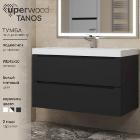 Тумба под раковину Uperwood Tanos 90 см, подвесная, черная матовая в Глазове - glazov.ok-mebel.com | фото 3