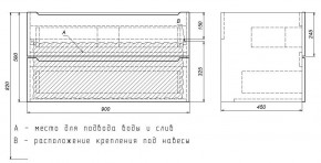 Тумба под раковину Uperwood Tanos 90 см, подвесная, черная матовая в Глазове - glazov.ok-mebel.com | фото 7