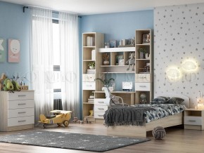 МАРТИНА Тумба прикроватная (Белый глянец/дуб сонома) в Глазове - glazov.ok-mebel.com | фото 3