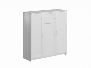 Тумба СИРИУС трехдверная с одним ящиком, цвет белый в Глазове - glazov.ok-mebel.com | фото