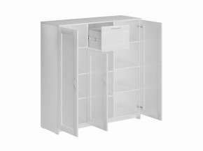 Тумба СИРИУС трехдверная с одним ящиком, цвет белый в Глазове - glazov.ok-mebel.com | фото 2
