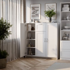 Тумба СИРИУС трехдверная с одним ящиком, цвет белый в Глазове - glazov.ok-mebel.com | фото 4