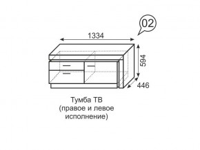 Тумба ТВ Люмен 02 Дуб Сакраменто/Белый снег в Глазове - glazov.ok-mebel.com | фото 3