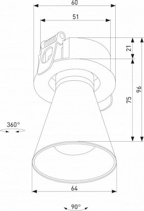 Встраиваемый светильник Elektrostandard Bell 25097/LED 8W 3000K черный в Глазове - glazov.ok-mebel.com | фото 5