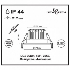 Встраиваемый светильник Novotech Drum 357604 в Глазове - glazov.ok-mebel.com | фото 3